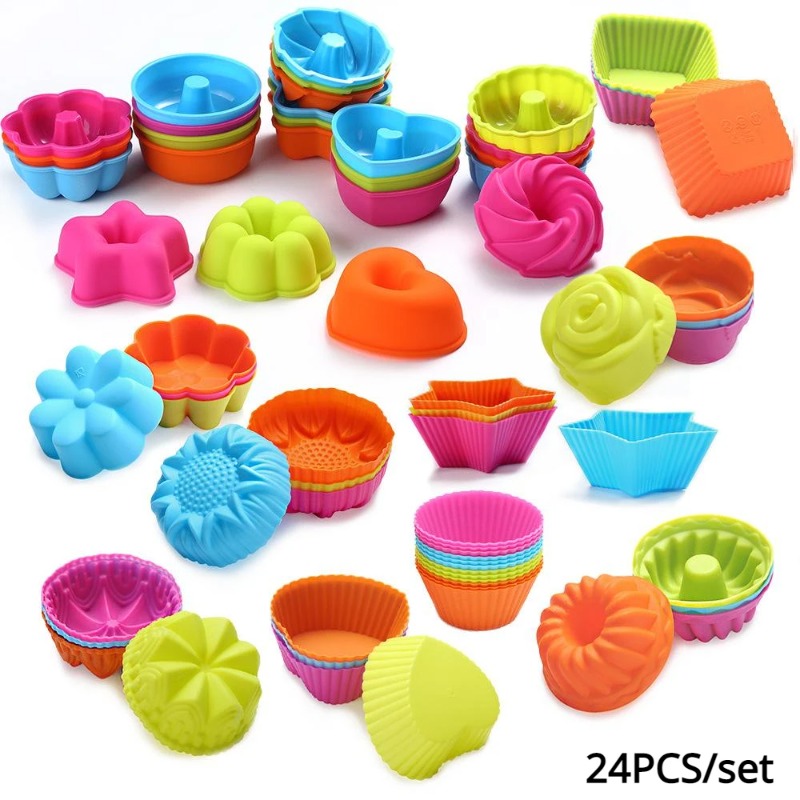 Donut Mold Silicone - 24 Moldes de Silicona para Muffins,