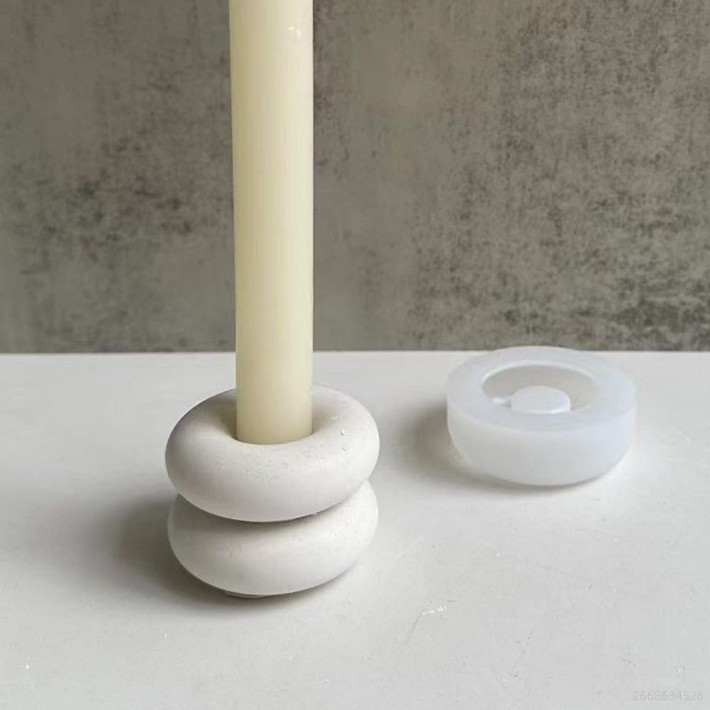 Donut Mold Silicone - Portavelas Circular de Donut, molde de